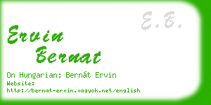 ervin bernat business card